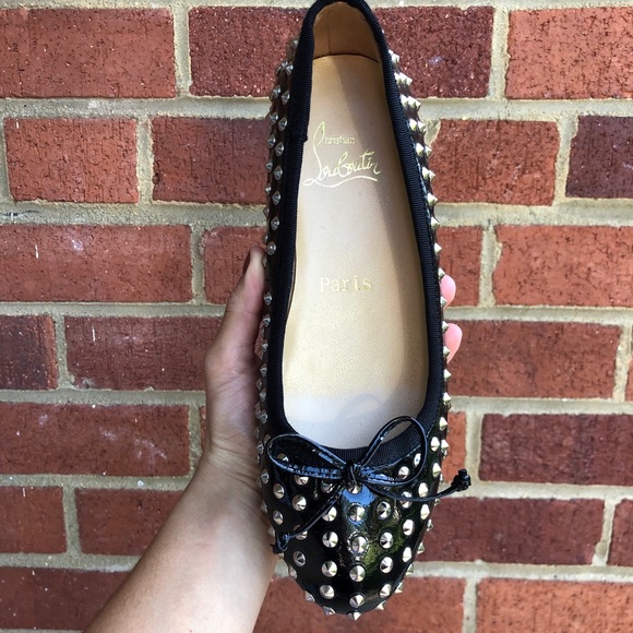 CHRISTIAN LOUBOUTIN | Black Studded Ballet Flats - Picture 5 of 13